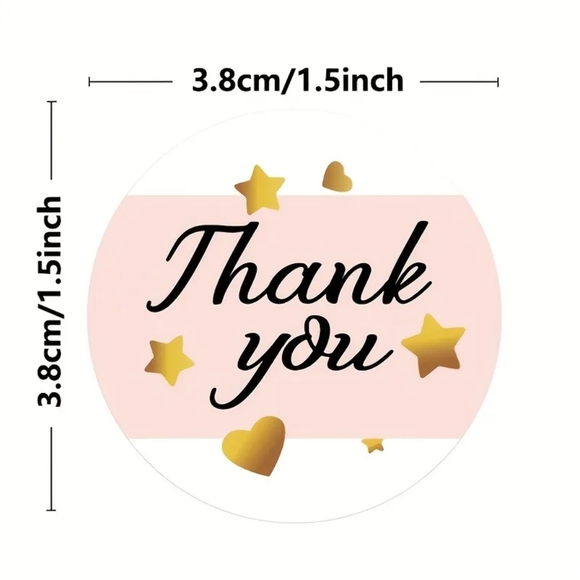 100 - 1.5 Inch Thank You Stickers - Picture 5 of 7